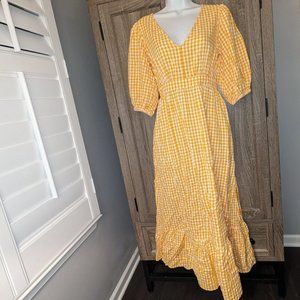 The Drop Classic Traditional Farmhouse Puff Short Sleeve Midi Calf Length Dress